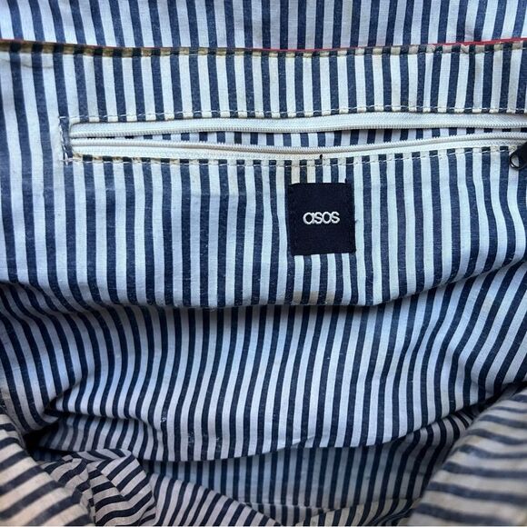 ASOS Vegan Leather Backpack Purse Pink White Scalloped Boho Prairie Cottage Cute - Picture 4 of 7